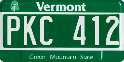 VT license plate PKC412