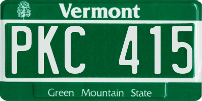 VT license plate PKC415