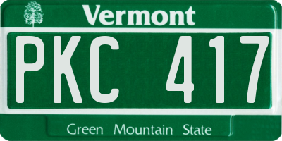 VT license plate PKC417