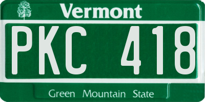 VT license plate PKC418