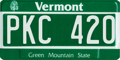 VT license plate PKC420