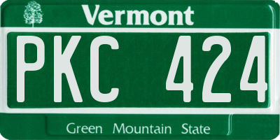VT license plate PKC424