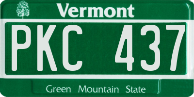 VT license plate PKC437