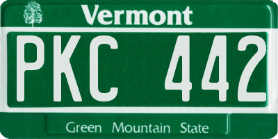 VT license plate PKC442