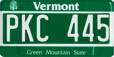 VT license plate PKC445