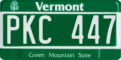 VT license plate PKC447