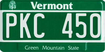 VT license plate PKC450
