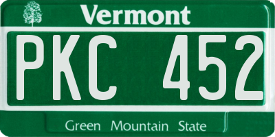 VT license plate PKC452