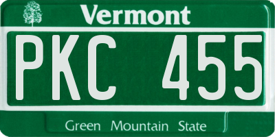 VT license plate PKC455