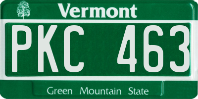 VT license plate PKC463