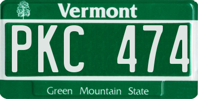 VT license plate PKC474