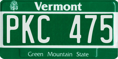 VT license plate PKC475