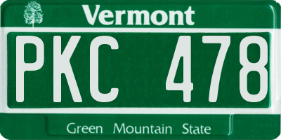 VT license plate PKC478