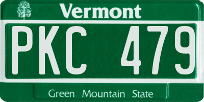 VT license plate PKC479