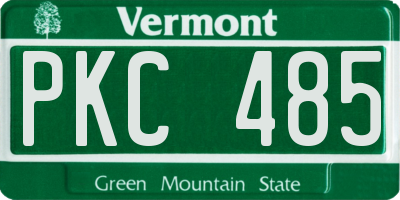 VT license plate PKC485