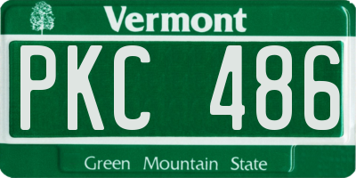 VT license plate PKC486