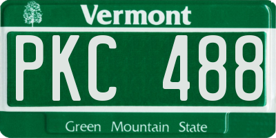 VT license plate PKC488