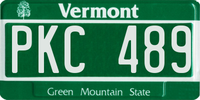 VT license plate PKC489