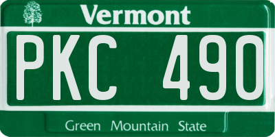 VT license plate PKC490