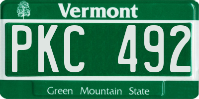 VT license plate PKC492