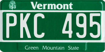 VT license plate PKC495