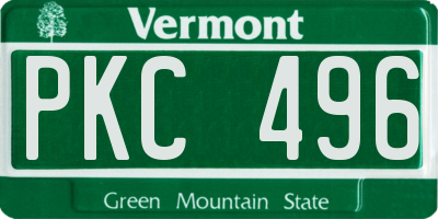 VT license plate PKC496