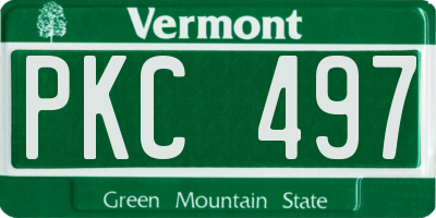 VT license plate PKC497