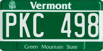 VT license plate PKC498