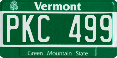 VT license plate PKC499