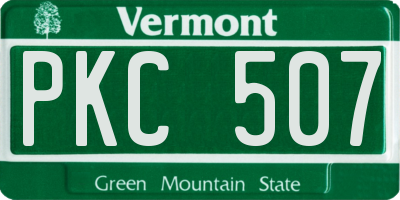 VT license plate PKC507