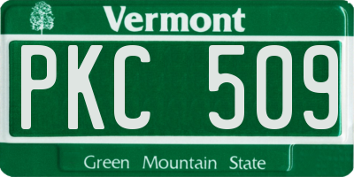 VT license plate PKC509