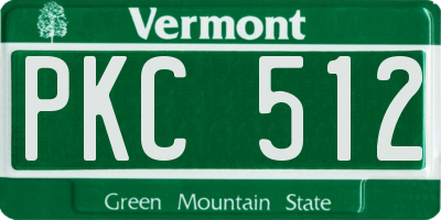 VT license plate PKC512