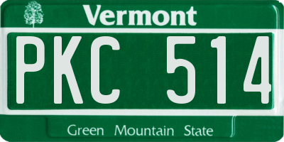 VT license plate PKC514