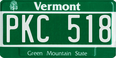 VT license plate PKC518