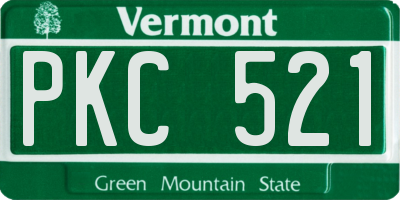 VT license plate PKC521