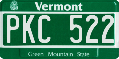 VT license plate PKC522