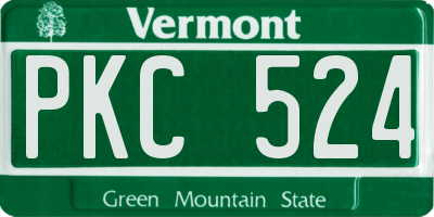 VT license plate PKC524