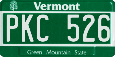 VT license plate PKC526