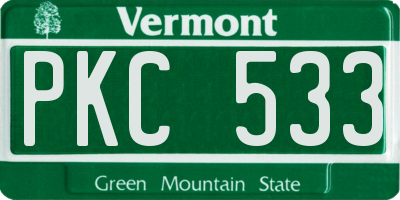 VT license plate PKC533