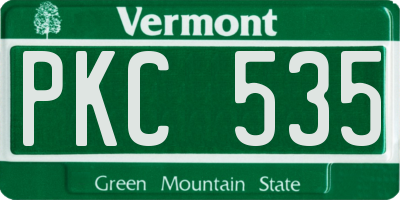 VT license plate PKC535