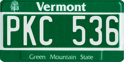 VT license plate PKC536