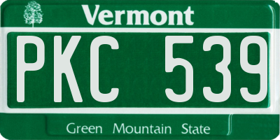 VT license plate PKC539
