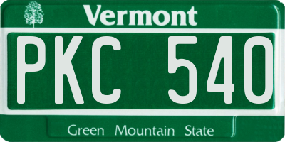 VT license plate PKC540