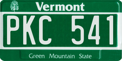 VT license plate PKC541