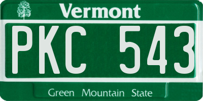 VT license plate PKC543