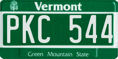 VT license plate PKC544