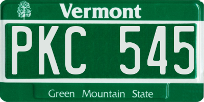 VT license plate PKC545