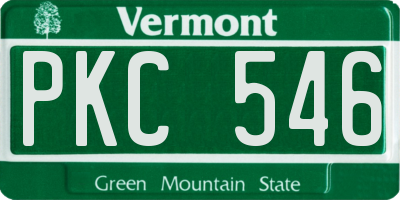 VT license plate PKC546