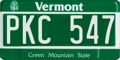 VT license plate PKC547