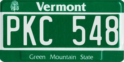 VT license plate PKC548